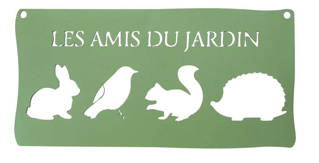 Pancarte décorative métal Les amis du jardin 25,5 x 12,5 cm