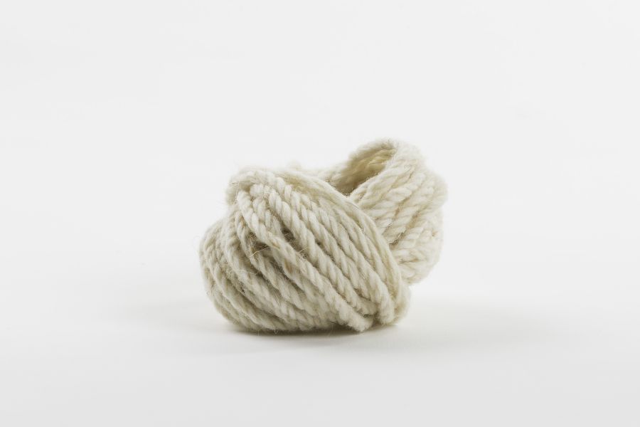 Fil de laine blanc nature