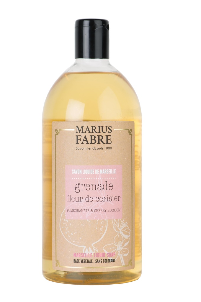 Savon liquide de Marseille 1l fleur de cerisier et grenade BIEN ETRE