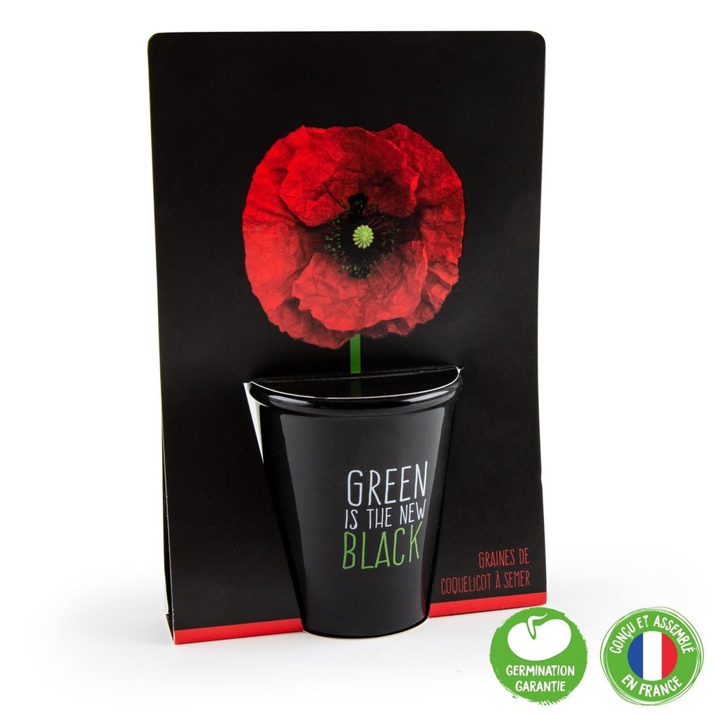 Carte black "Love nature" - Coquelicot