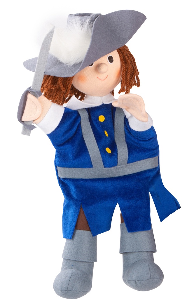 MUSKETEER RED 34CM. HAND PUPPET