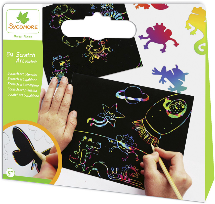 Pochette - scratch art pochoir