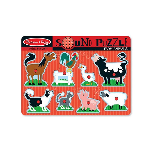 Puzzle Sonore Bois Animaux De La Ferme