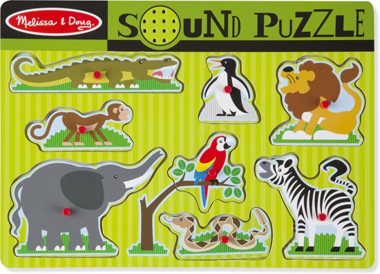 Puzzle Sonore Bois Animaux Du Zoo