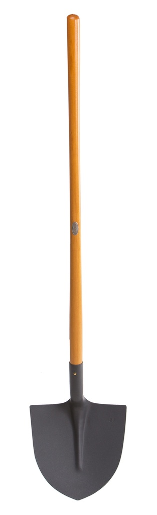 Pelle ronde trempée 29cm emmanchée 110cm manche ergonomique.