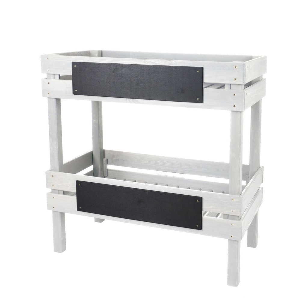 Bacs deux étages et ardoise.