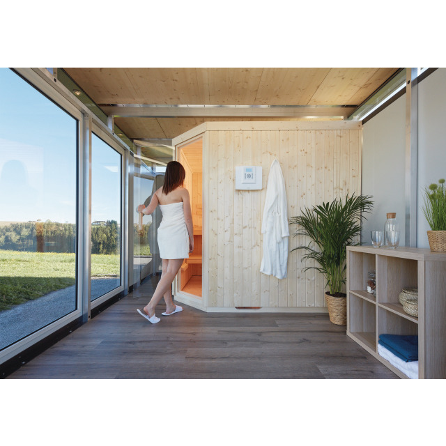 Sauna ouverture de porte droite