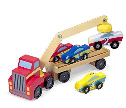 Camion Depannage Magnetique Bois  4 Vehicules