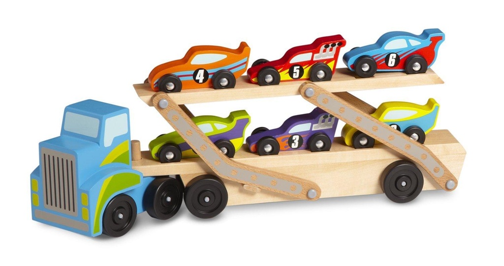Camion Porte-Voitures Bois Depliable  6 Vehicules