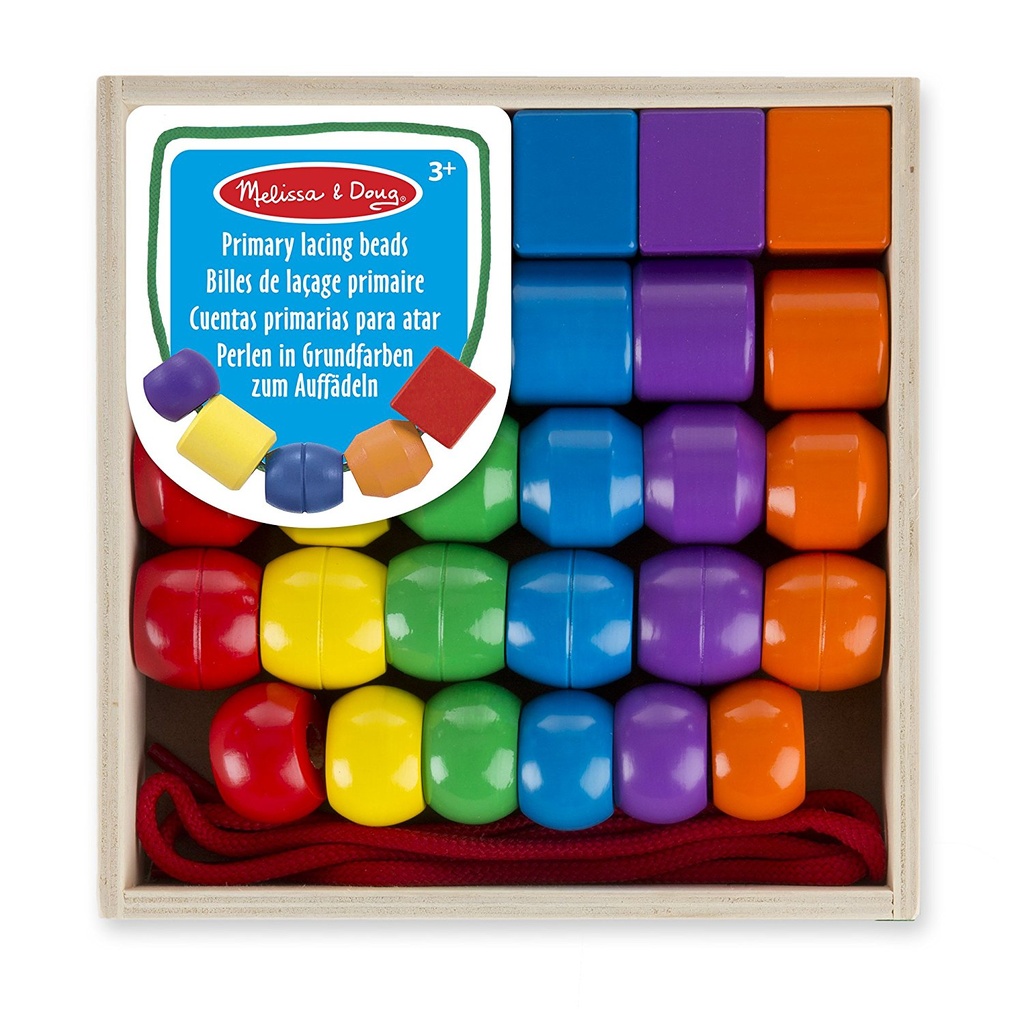 Coffret Billes A Lacer En Bois 