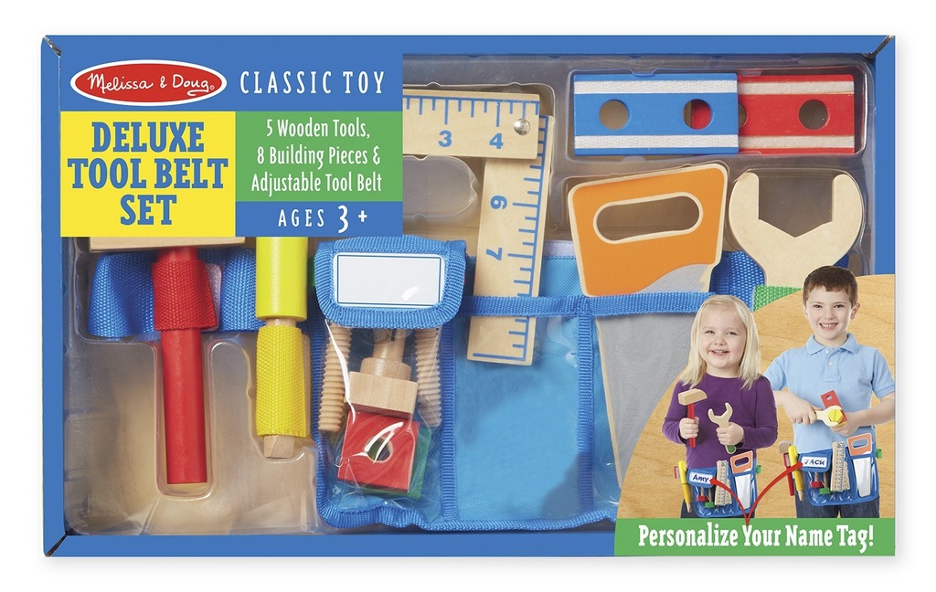 COFFRET CEINTURE ET OUTILS EN BOIS 14PCS