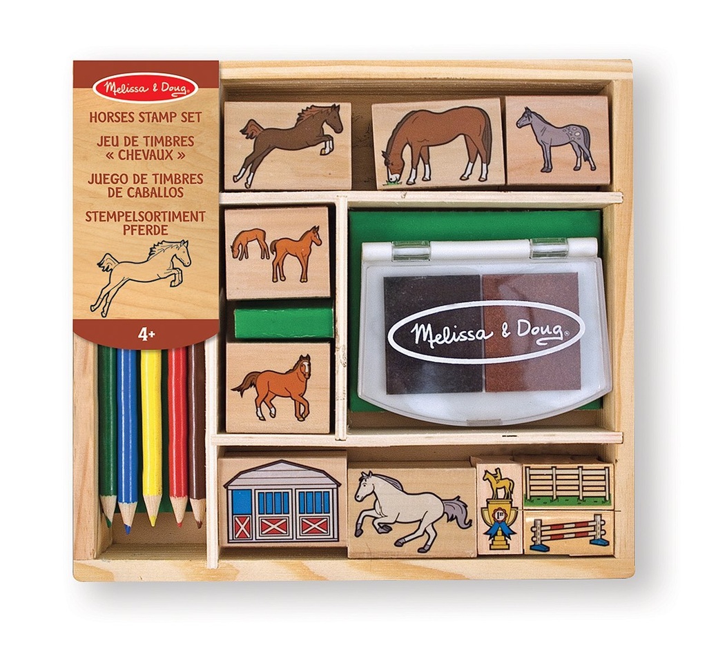Coffret Tampons Bois Chevaux