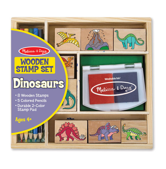 Coffret Tampons Bois Dinosaures