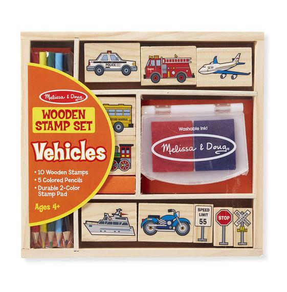 Coffret Tampons Bois Vehicules 