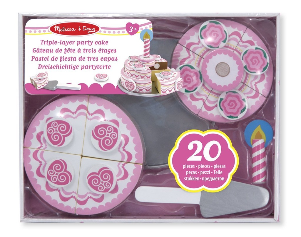 Gateau D'Anniversaire 3 Etages En Bois 20Pcs