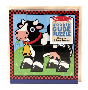 Puzzle Cube Bois 16Pcs Animaux De La Ferme