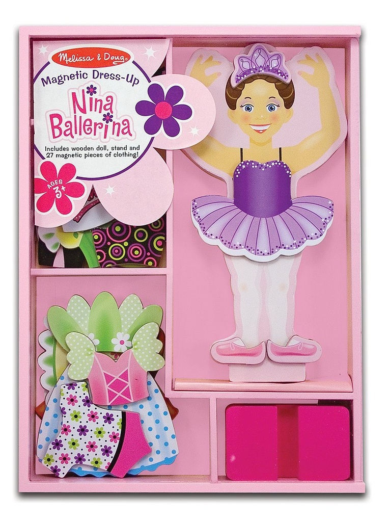 Puzzle Magnetique Bois Nina Ballerina 29Pcs 
