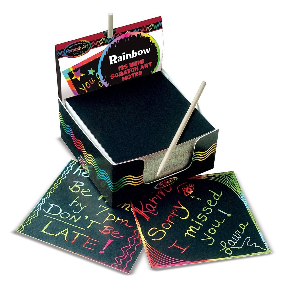 Scratch Art - Pack 125 Mini Feuilles Arc-En-Ciel