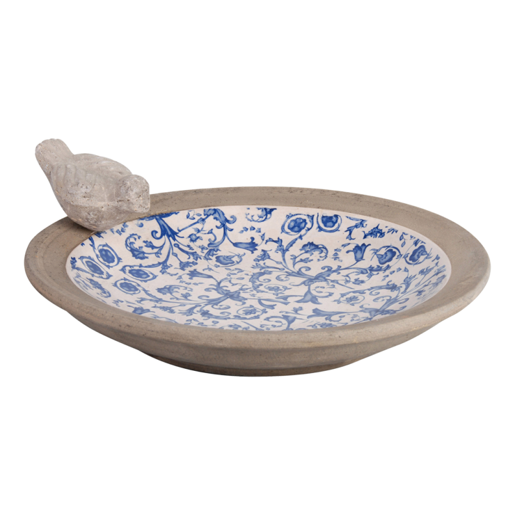 Bain d'oiseau en céramique patiné