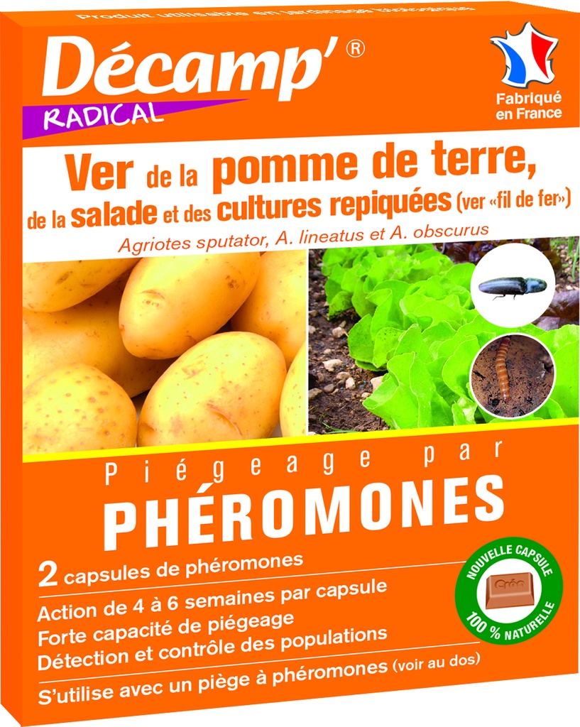 Pheromone Contre Le Ver De La Pomme De Terre. De La Salade et cultures Repiquees  2 Capsules