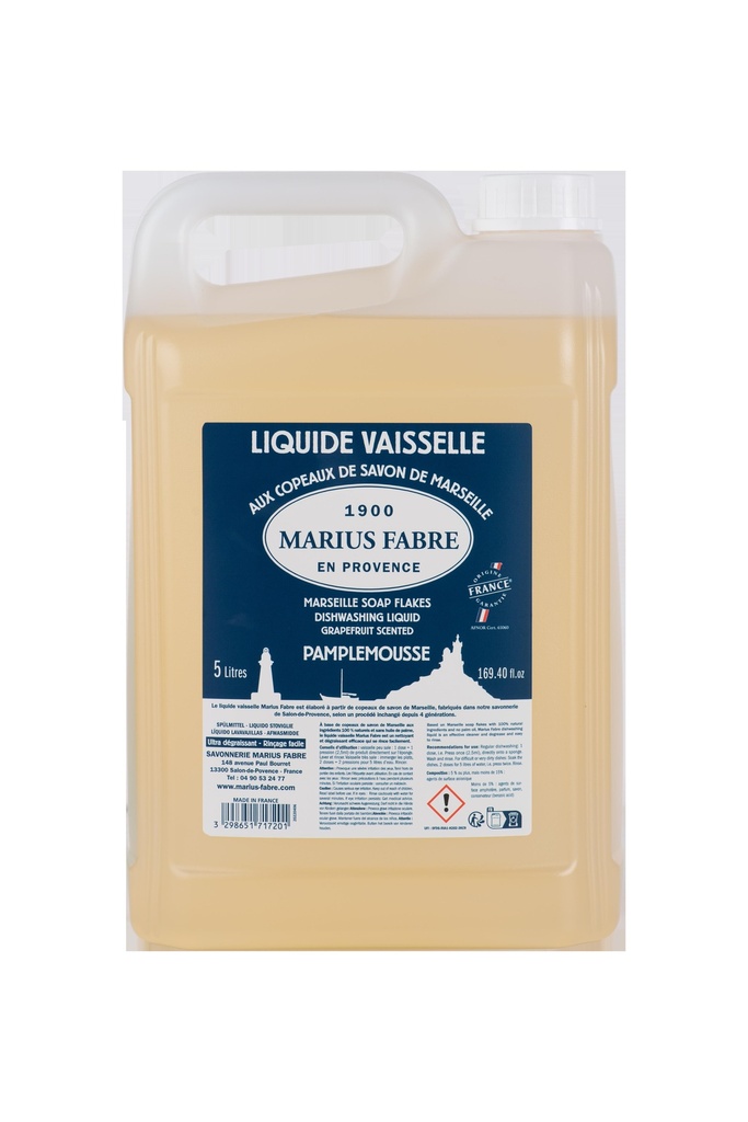 liquide vaisselle aux copeaux de Savon de Marseille 5L LAVOIR