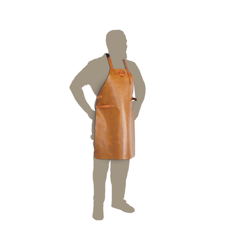 Tablier de cuisine en cuir brun