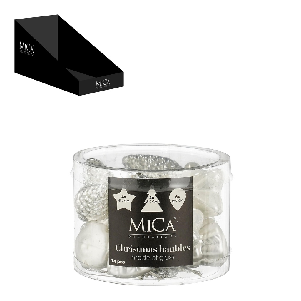 Boite Décoration en verre 14pcs