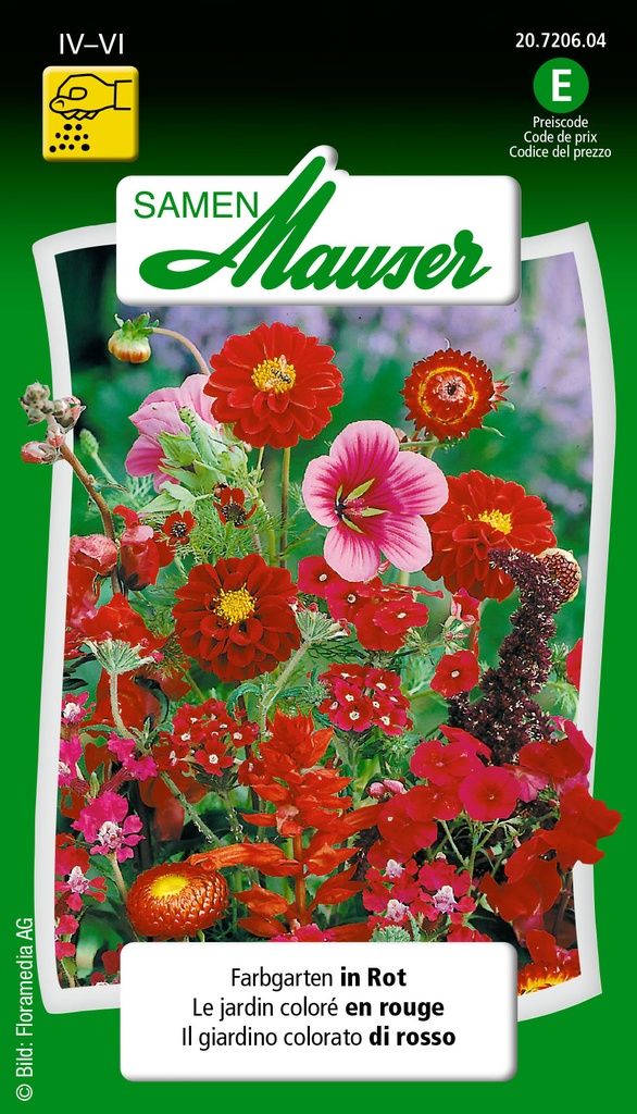 Jardin de couleur rouge