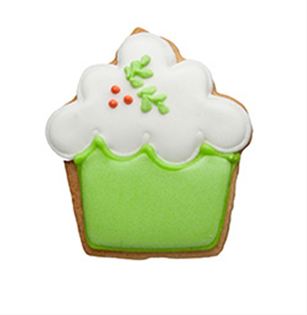 Sablé Déco Noël Holly cupcake