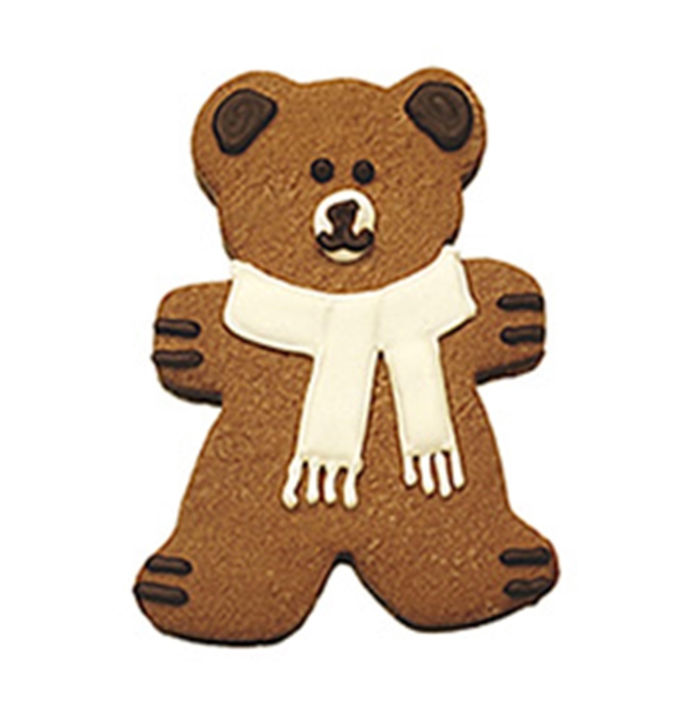 Sablé Déco Noël Bear with scarf chocolat