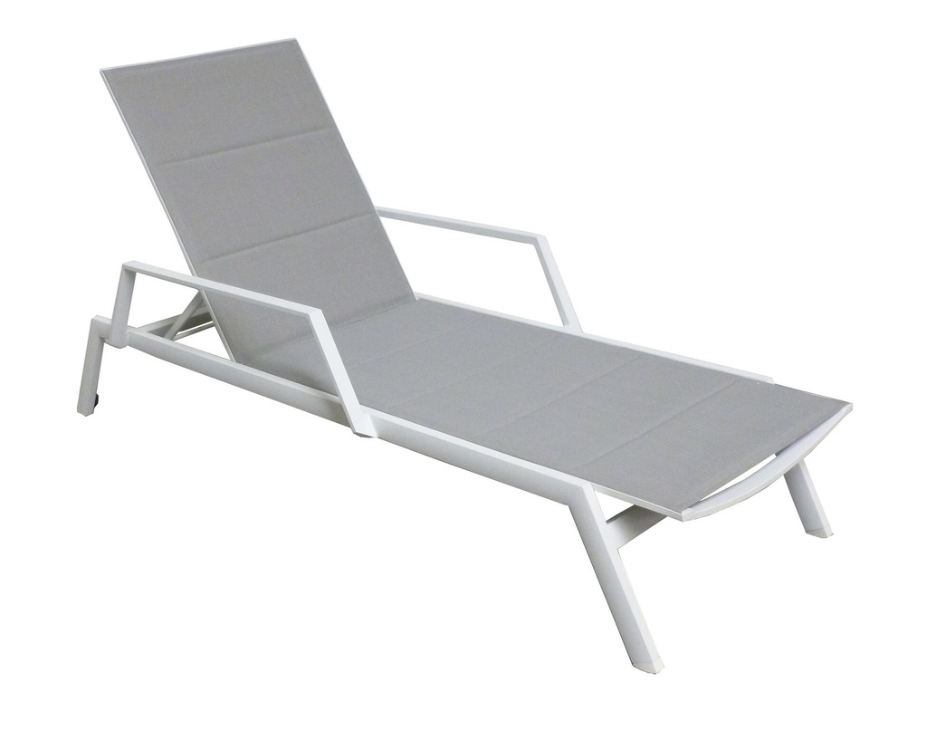 Bain de soleil Angelina  arm ice alu padded textilene light grey