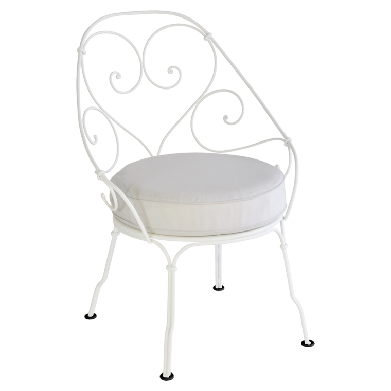 Fauteuil Cabriolet 1900 avec Coussin 79-Gris flanelle inclus