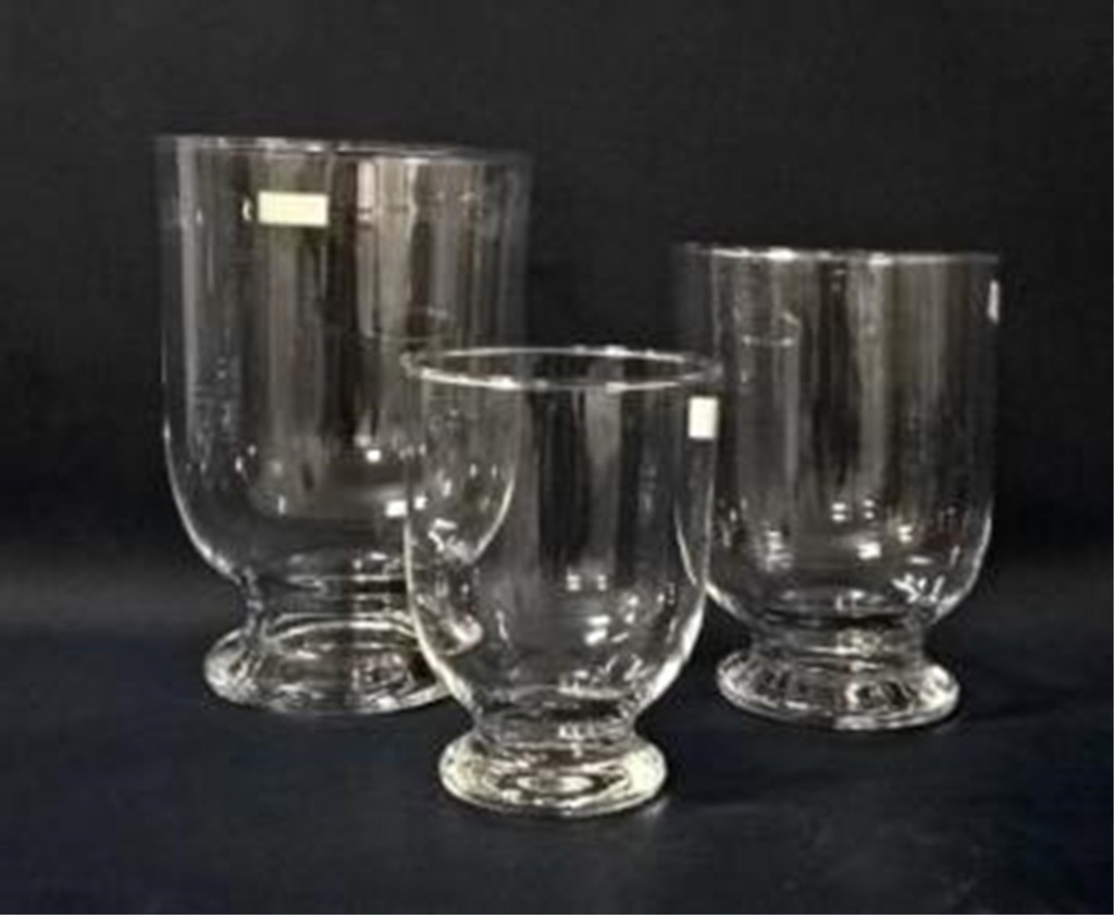 Photophore cylindrique base rond sur pied