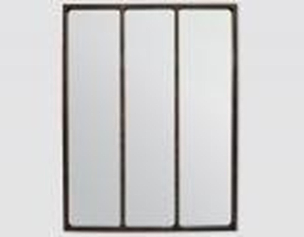 Miroir 3 bande metal rouille 90x120