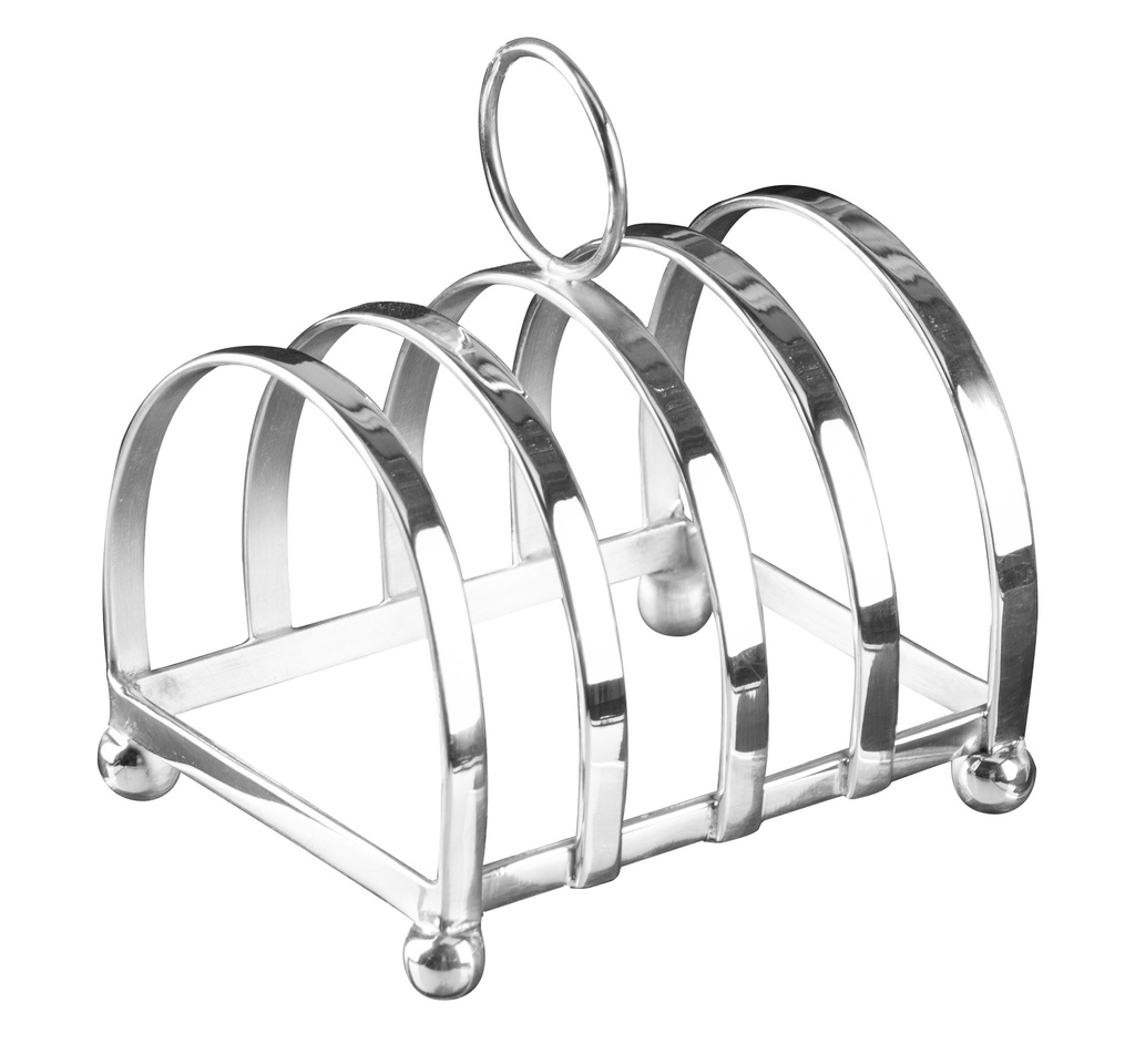 Porte toast rond argenté