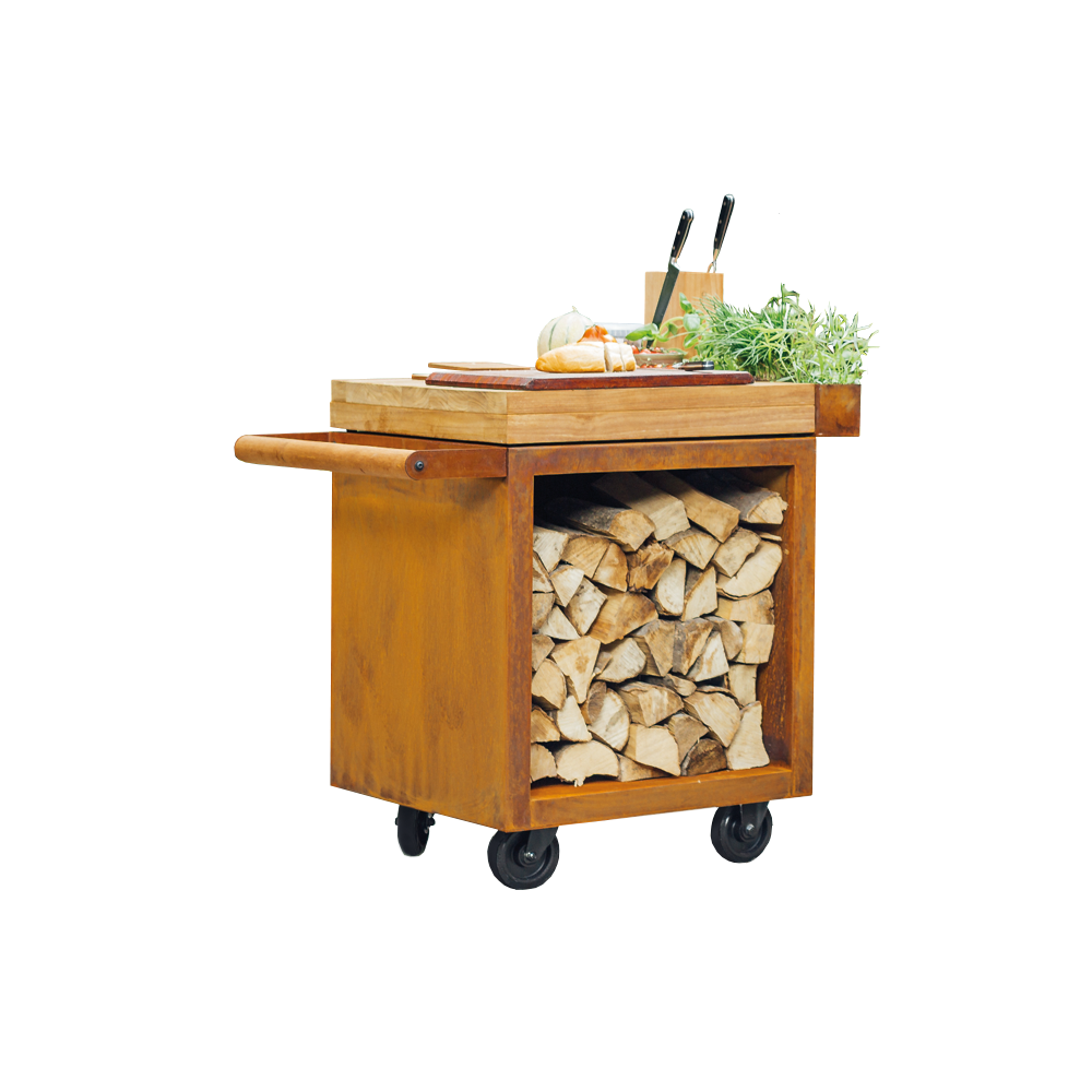 Mise en Place Table Corten PRO 65 Teakwood