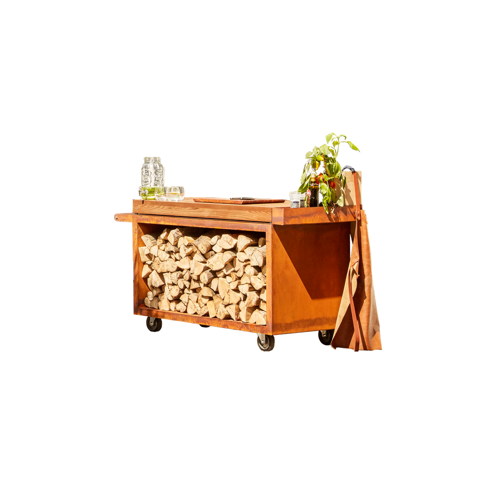 Mise en Place Table Corten PRO Teakwood