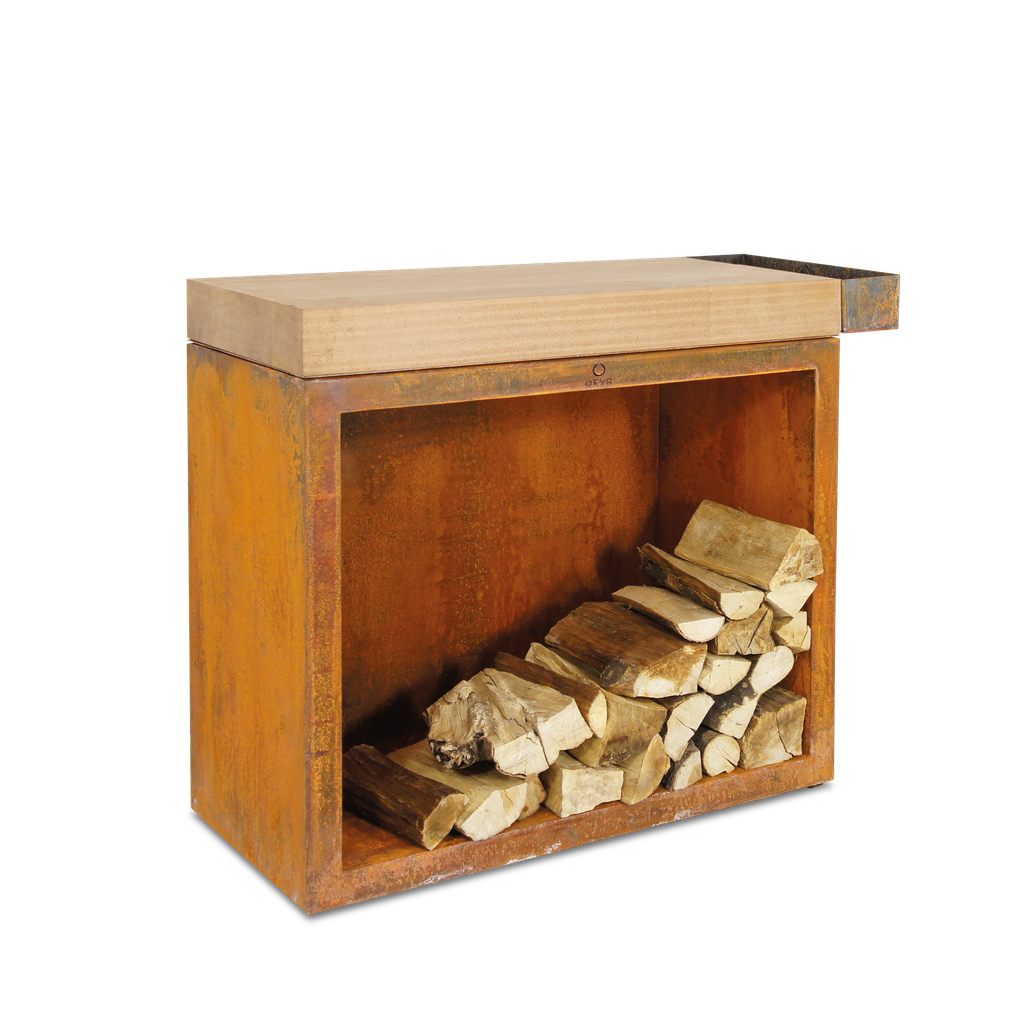 OFYR Butcher Block Storage Corten 90 Teakwood