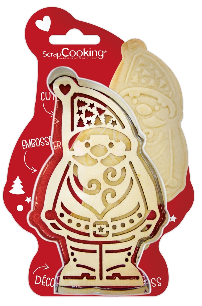 DECOUPOIR + EMBOSSEUR BOIS PERE NOEL SCR 242079