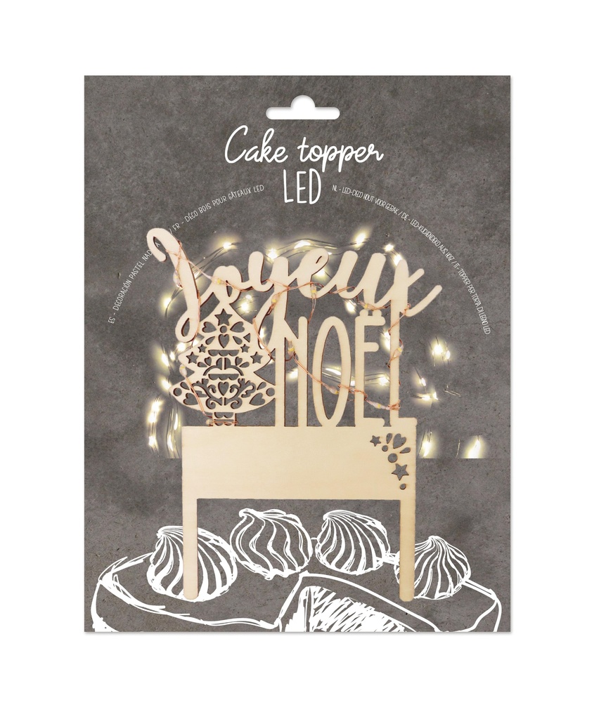 CAKE TOPPER LED JOYEUX NOEL SCR 244969