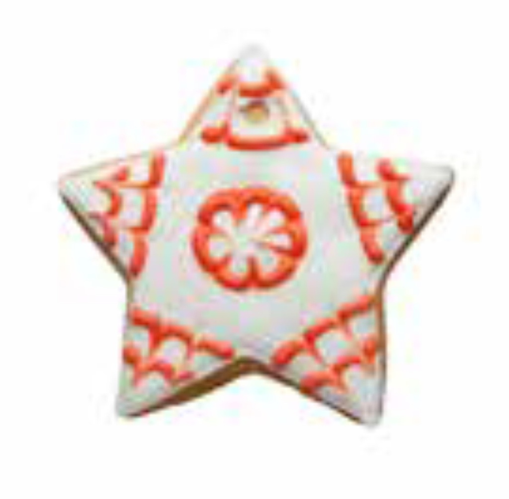 Sablé Déco Noël White Star faded red