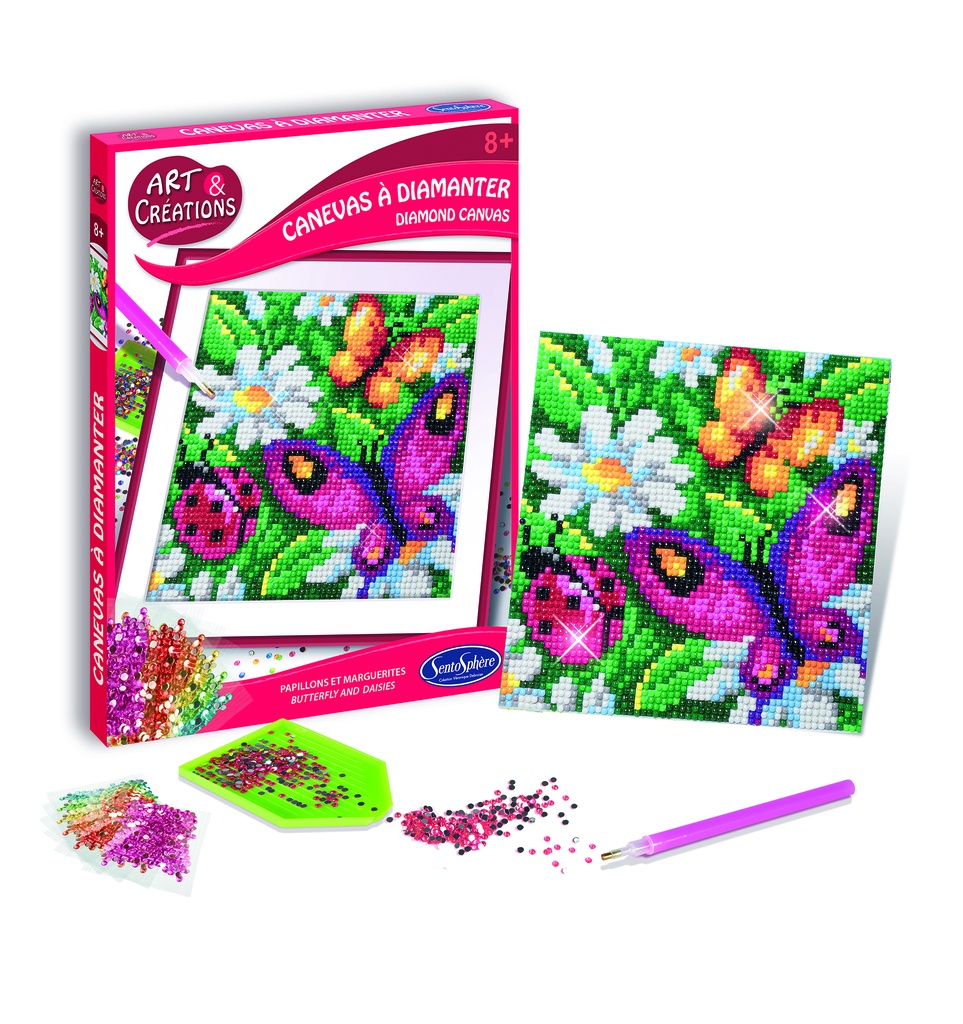 A&C Canevas A Diamanter Papillons & Marguerites