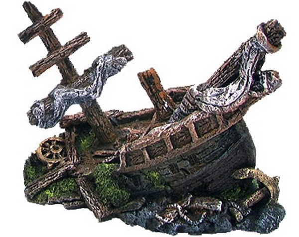 Décor épave  Gallion L . 22x11x15.5 cm