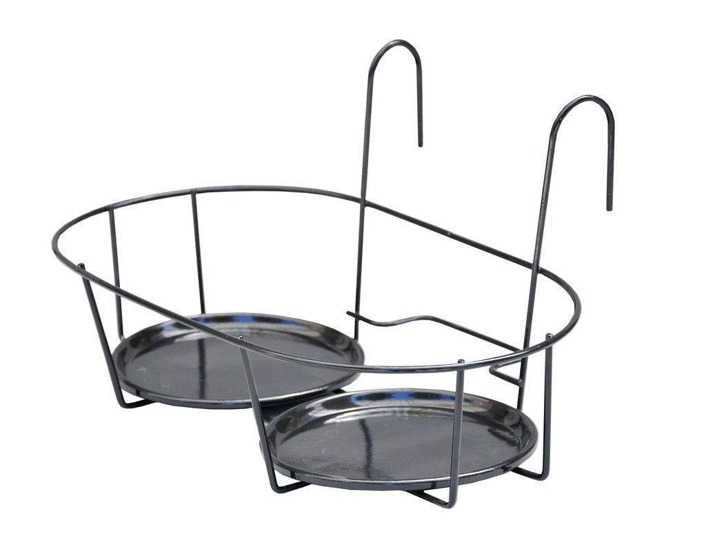 Support Doble Maceta 35x18x21cm Antracita