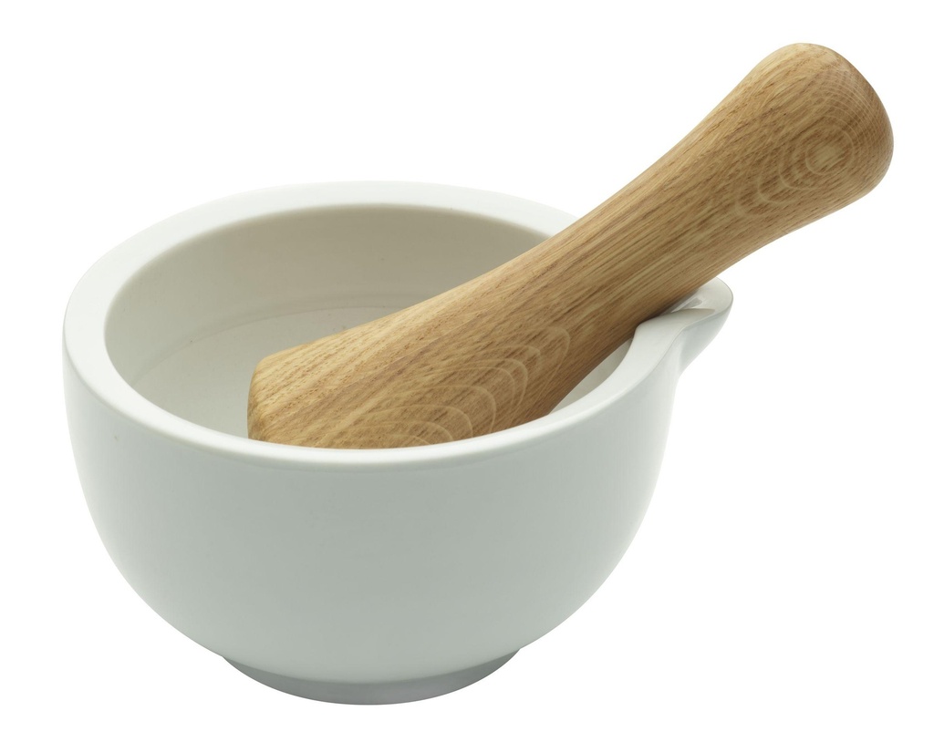 PRESSUM MORTIER EN CERAMIQUE AVEC PILON EN ROUVRE MM-1