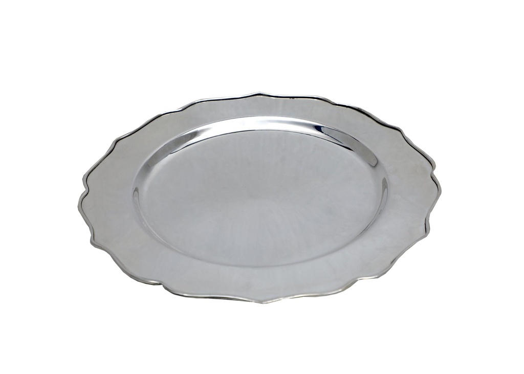 Sous-assiette rond argenté