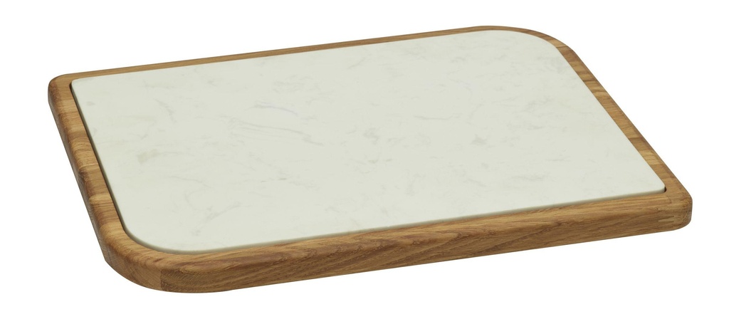 CHEESE PLACE PLATEAU A FROMAGE EN ROUVRE AVEC INSERT EN MARBRE MM 370X280X20 CP-10L