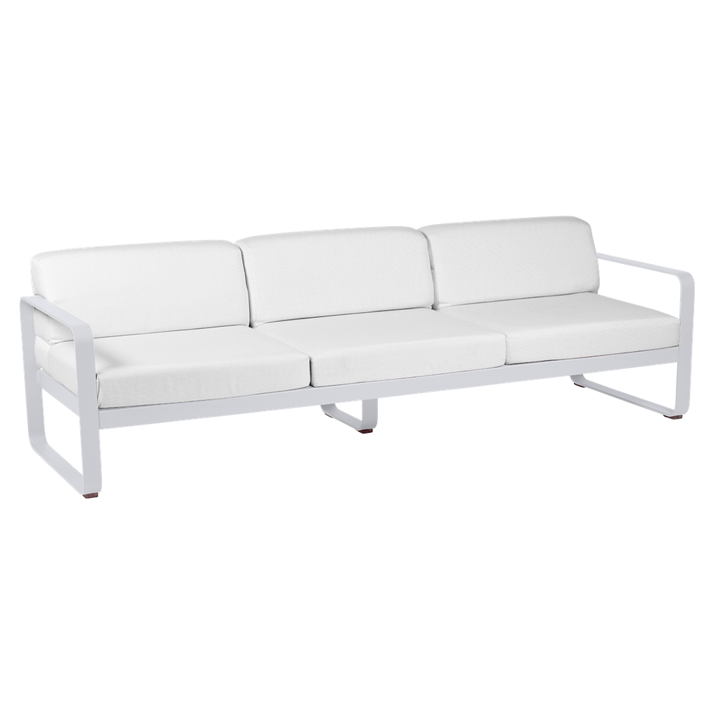 Canapé Bellevie 3 places avec Coussin Blanc grisé inclus