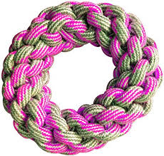 Jouet pour chien anneau pastel rose