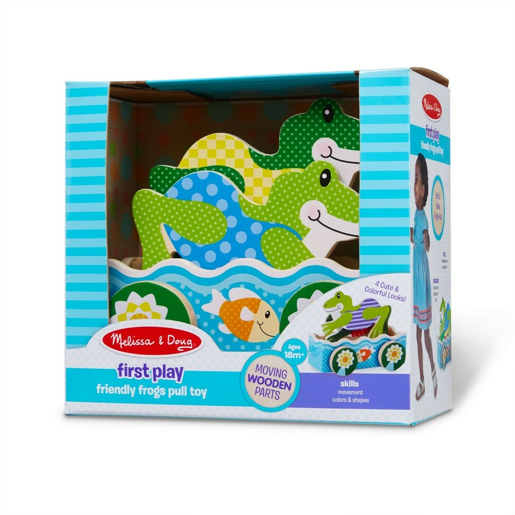 FIRST PLAY 2 AMIES GRENOUILLES A TIRER EN BOIS